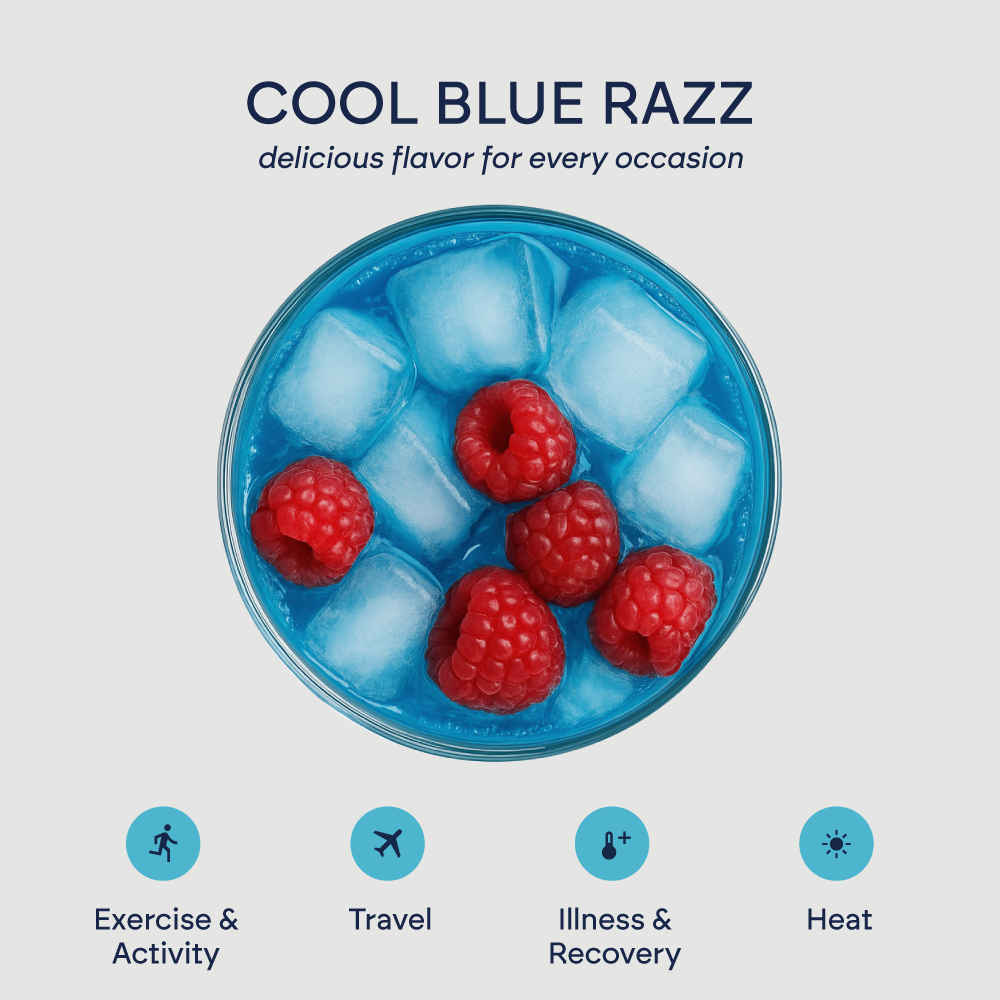 HydroBelle – Blue Razz Electrolyte Sticks | Zero Sugar + Coconut Water (32 Sticks)