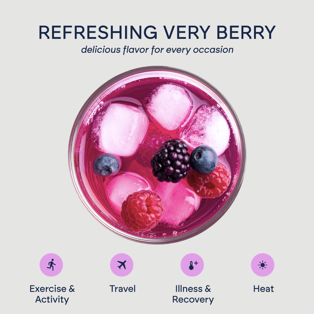 HydroBelle – Very Berry Electrolyte Sticks | Zero Sugar + Coconut Water (32 Sticks)