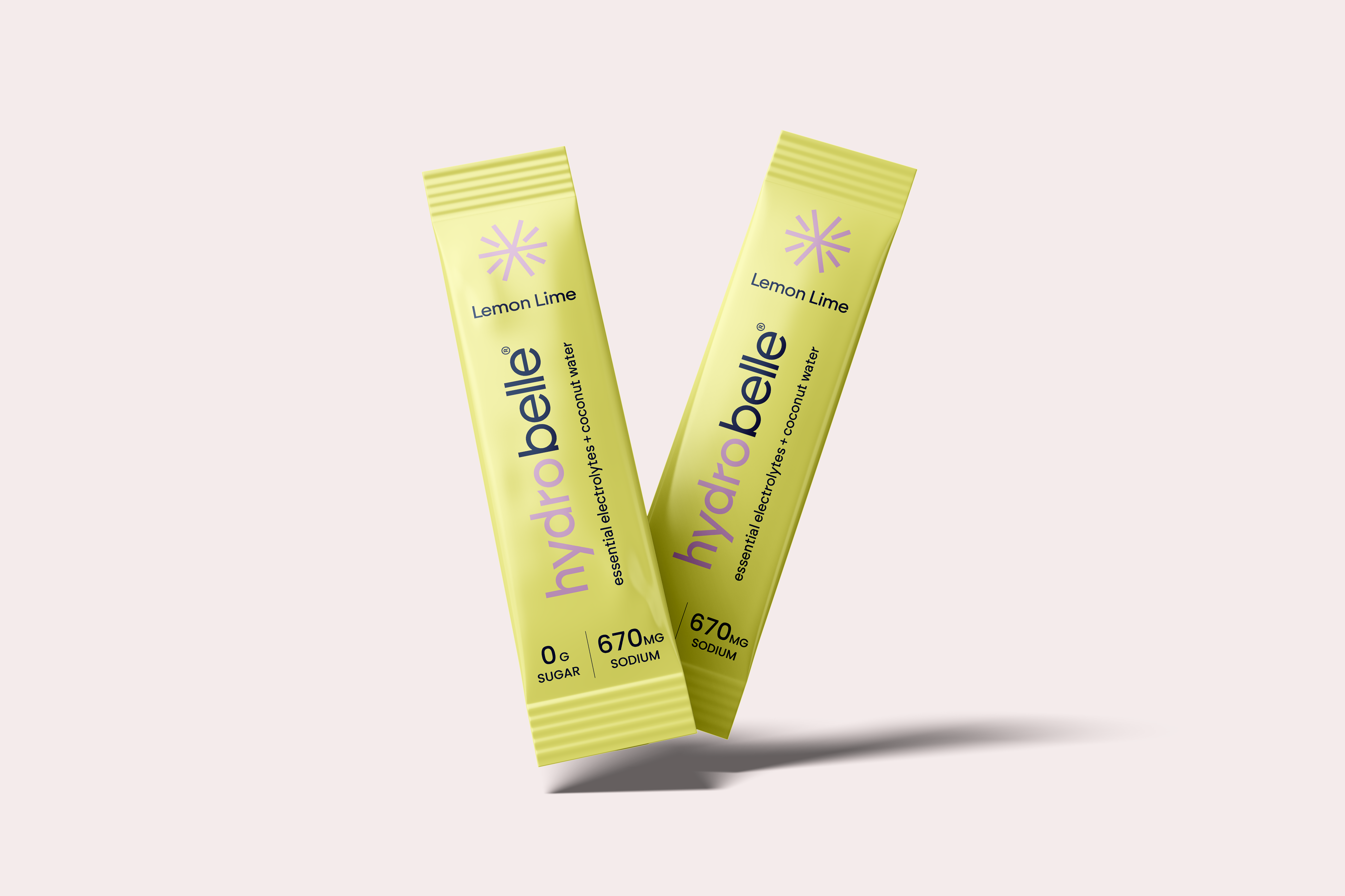 HydroBelle – Lemon Lime Electrolyte Sticks | Zero Sugar + Coconut Water